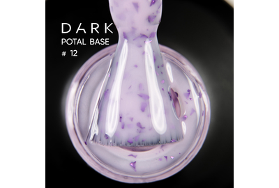 База для ногтей DARK Potal Base №12, молочно-фиолетовая с поталью, 15 мл, Цвет: Фиолетовый