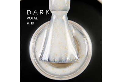 База для ногтей DARK Potal Base №19, молочно-бежевая с поталью, 15 мл, Цвет: Молочный