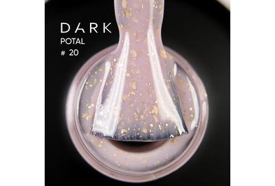 База для ногтей DARK Potal Base №20, бежевая с поталью, 15 мл, Цвет: Бежевый