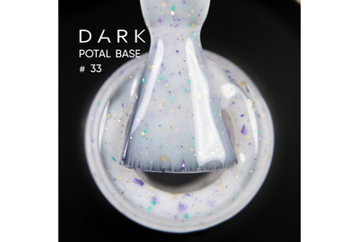 База для ногтей DARK Potal Base №33, белая с поталью, 15 мл, Цвет: Белый