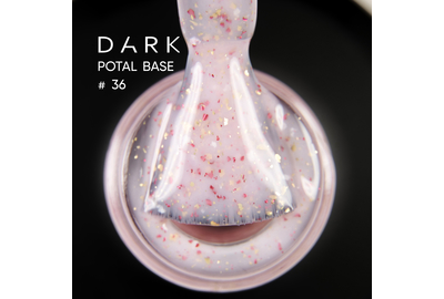 База для ногтей DARK Potal Base №36, розовая с поталью, 15 мл, Цвет: Розовый