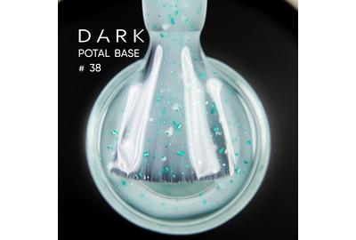 База для ногтей DARK Potal Base №38, светло-зеленая с поталью, 15 мл, Цвет: Зеленый