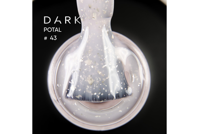 База для ногтей DARK Potal Base №43, молочно-розовая с поталью, 15 мл, Цвет: Молочный