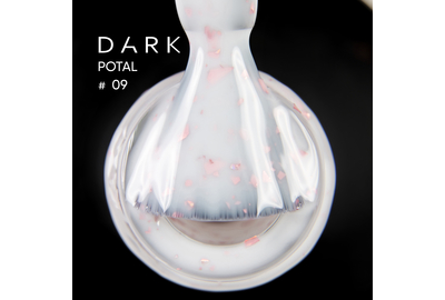 База для ногтей DARK Potal Base №09, молочная с поталью, 15 мл, Цвет: Молочный