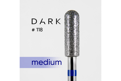 Насадка фреза алмазна DARK №118 скруглений циліндр синій 040