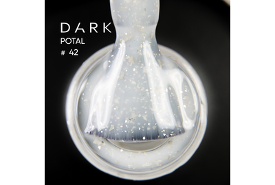 База для ногтей DARK Potal Base №42, молочная с поталью, 15 мл, Цвет: Молочный