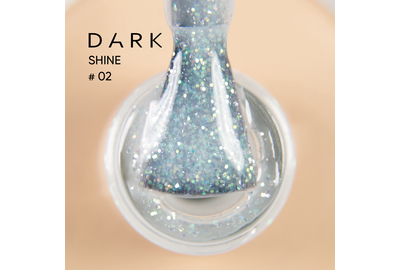 База для ногтей DARK PRO base Shine №02, молочная с блестками, 15 мл, Цвет: Молочный