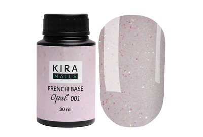 База Kira Nails French Base Opal №001 молочная, 30 мл, Цвет: Молочный