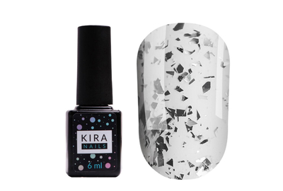 Топ для гель-лака Kira Nails No Wipe Top Silver Shard, 6 мл