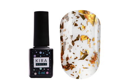 Топ для гель-лака Kira Nails No Wipe Top Gold Shard, 6 мл