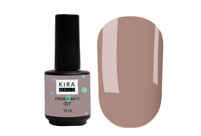 База Kira Nails French Base №007 светло-коричневый, 15 мл, Цвет: Бежевый