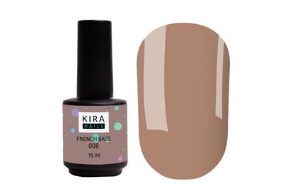 База Kira Nails French Base №008 теплый коричневый, 15 мл, Цвет: Бежевый