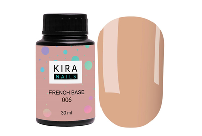 База Kira Nails French Base №006 теплый бежевый, 30 мл, Цвет: Бежевый