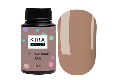 База Kira Nails French Base №008 теплый коричневый, 30 мл, Цвет: Бежевый