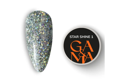 Гель-лак для ногтей GaMa Star shine №01, с серебряными блестками, 5 г