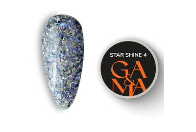 Гель-лак для ногтей GaMa Star shine №04, с голубыми блестками, 5 г, Цвет: Голубой