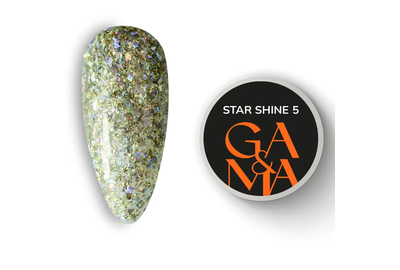 Гель-лак для ногтей GaMa Star shine №05, с желтыми блестками, 5 г, Цвет: Желтый