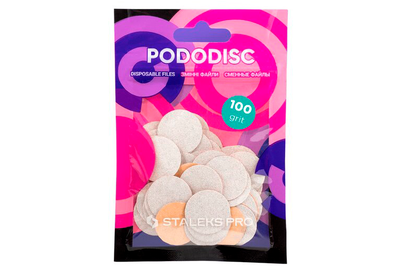 Сменные файлы для педикюрного диска STALEKS PRO M Белые 100 грит, 50 шт