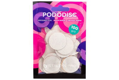 Сменные файлы для педикюрного диска STALEKS PRO L Белые 100 грит, 50 шт