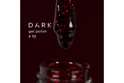 Гель-лак DARK №112, темно-вишневий з червоним шиммером, 10 мл, Колір: Вишневий