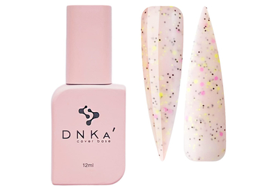 База кольорова DNKA Cover base №061 Confetti бежева з конфеті, 12 мл, Колір: Бежевий