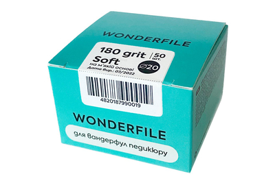 Змінні файли для педикюрного диску Wonderfile на м’якій основі 20 мм, 180 грит, 50 шт