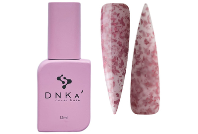 База цветная DNKA Cover base №010А Lovely розовая с поталью, 12 мл, Цвет: Розовый