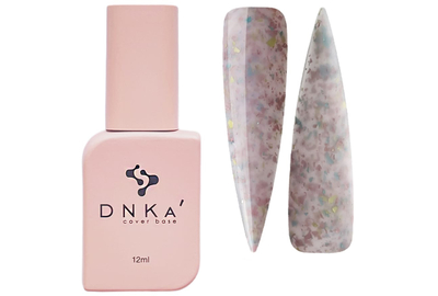 База цветная DNKA Cover base №011B Beauttiful розовая с цветной поталью, 12 мл, Цвет: Розовый