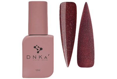 База цветная DNKA Cover base №012A Confident светоотражающая вишневая, 12 мл, Цвет: Вишневый