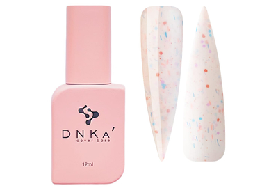 База цветная DNKA Cover base №062 Mellow светло-розовая с конфетти, 12 мл, Цвет: Розовый