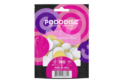 Сменные файлы на мягкой основе для педикюрного диска Staleks L Белые 180 грит, 50 шт