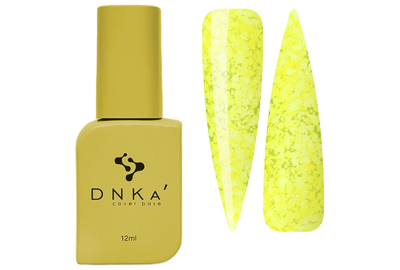 База кольорова DNKA Cover base №067 Holiday жовта з хлоп`ями, 12 мл, Колір: Жовтий