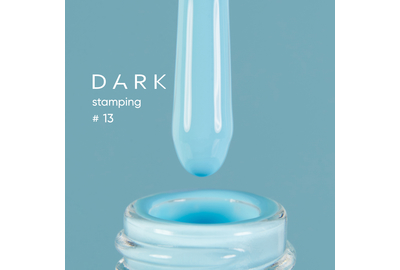 Лак для стемпинга DARK №13 небесный с липким слоем, 10 мл., Цвет: Голубой