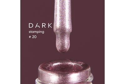 Лак для стемпинга DARK №20 розовый металлик, с липким слоем, 10 мл., Цвет: Розовый