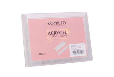 Верхние формы для наращивания Komilfo Acryl Gel Nail Forms Arch арочные, 120 шт