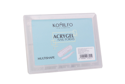 Верхние формы для наращивания Komilfo Acryl Gel Nail Forms Multishape универсальные, 120 шт