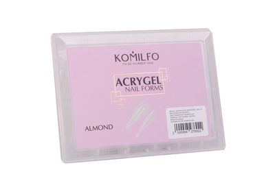Верхние формы для наращивания Komilfo Acryl Gel Nail Forms Almond миндаль, 120 шт