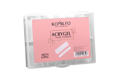 Верхние формы для наращивания Komilfo Top Nail Forms, Long Arch, длинные арочные 130 шт
