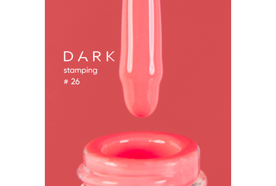 Лак для стемпинга DARK №26 коралловый неоновый, с липким слоем, 8 мл