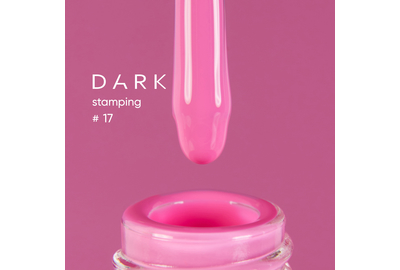 Лак для стемпинга DARK №17 розовый с липким слоем, 10 мл., Цвет: Розовый