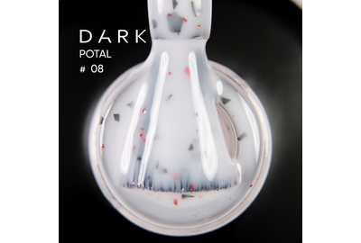 База для ногтей DARK Potal Base №08, молочная с поталью, 15 мл, Цвет: Молочный