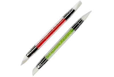 Пензель силіконовий двохсторонній з кристалами 1 шт