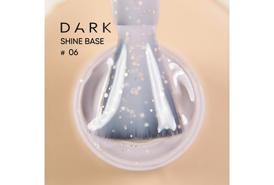 База для ногтей DARK PRO base Shine №06, светло-розовая с золотыми блестками, 15 мл, Цвет: Розовый