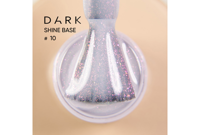 База для ногтей DARK PRO base Shine №10, светло-розовая с розовым шиммером, 15 мл, Цвет: Розовый