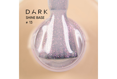 База для ногтей DARK PRO base Shine №13, персиковая с розовым шиммером, 15 мл, Цвет: Персиковый