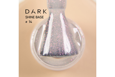 База для ногтей DARK PRO base Shine №14, кремовая с розовым шиммером, 15 мл, Цвет: Кремовый