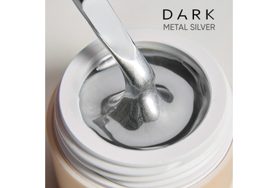 Гель краска Dark Silver metal gel paint серебряная, 5 мл