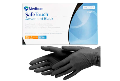 Medicom SafeTouch Advanced XS black nitrile gloves, 100 pcs.