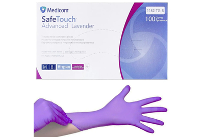 Перчатки лавандовые нитриловые Medicom SafeTouch Advanced М, 100 шт