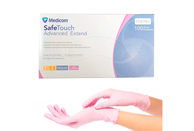 Перчатки розовые нитриловые Medicom SafeTouch Advanced XS, 100 шт